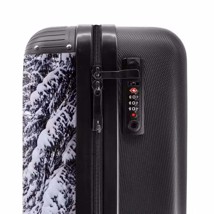 Koffer - Bos - Winter - Sneeuw - Pad - Natuur - Bos - Winter - Sneeuw - Pad - Natuur NBS - Handbagage koffer - Volwassenen Unisex middel