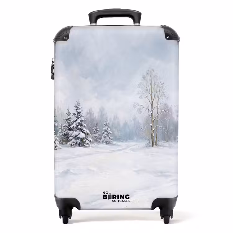 Koffer - Bospad - Dennen - Sneeuw - Winter - Rustgevend - Bospad - Dennen - Sneeuw - Winter - Rustgevend NBS - Handbagage koffer - Volwassenen Unisex middel