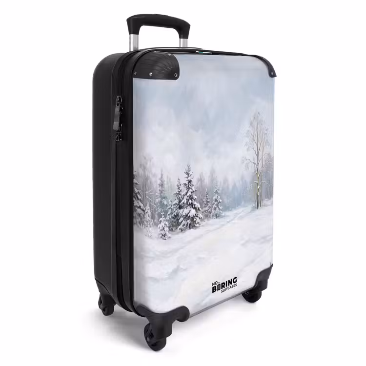 Koffer - Bospad - Dennen - Sneeuw - Winter - Rustgevend - Bospad - Dennen - Sneeuw - Winter - Rustgevend NBS - Handbagage koffer - Volwassenen Unisex middel