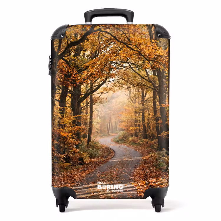 Koffer - Bospad - Herfstbos - Bladeren - Oranje - Nostalgisch - Bospad - Herfstbos - Bladeren - Oranje - Nostalgisch NBS - Handbagage koffer - Volwassenen Unisex middel