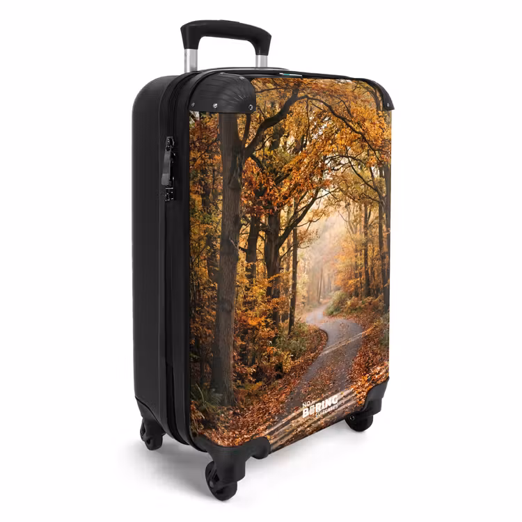Koffer - Bospad - Herfstbos - Bladeren - Oranje - Nostalgisch - Bospad - Herfstbos - Bladeren - Oranje - Nostalgisch NBS - Handbagage koffer - Volwassenen Unisex middel