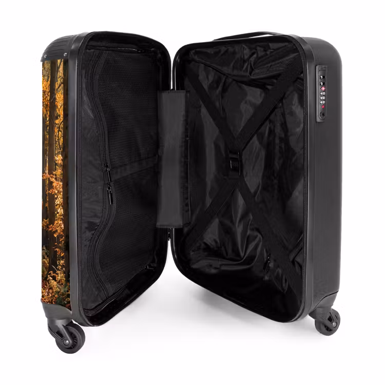 Koffer - Bospad - Herfstbos - Bladeren - Oranje - Nostalgisch - Bospad - Herfstbos - Bladeren - Oranje - Nostalgisch NBS - Handbagage koffer - Volwassenen Unisex middel