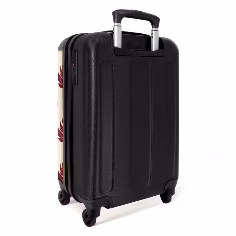 Botanisch - Patroon - Bordeaux NBS - Handbagage koffer - Volwassenen Unisex middel -achterkant