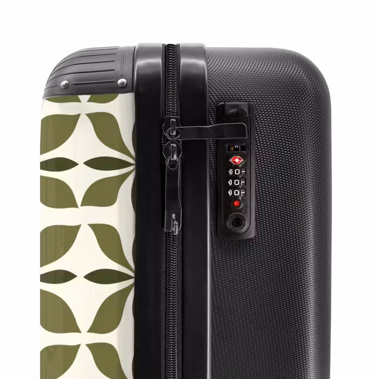 Botanisch - Retro - Groen NBS - Handbagage koffer - Volwassenen Unisex middel -slot