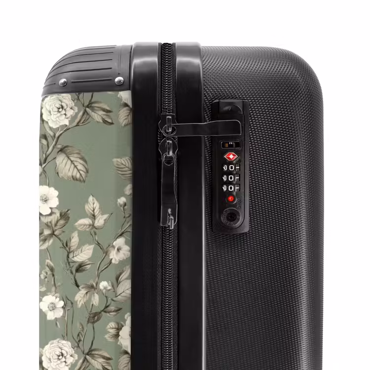 Botanisch - Vogels - Groen NBS - Handbagage koffer - Volwassenen Unisex middel -slot