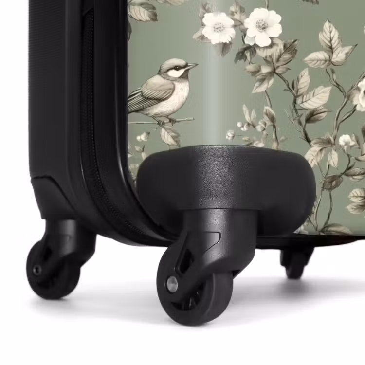 Botanisch - Vogels - Groen NBS - Handbagage koffer - Volwassenen Unisex middel -wiel