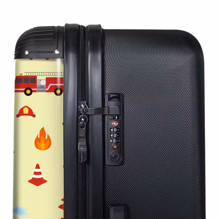 Brandweer patroon met voertuigen en vlammen NBS - Large koffer - Volwassenen Unisex groot -product3