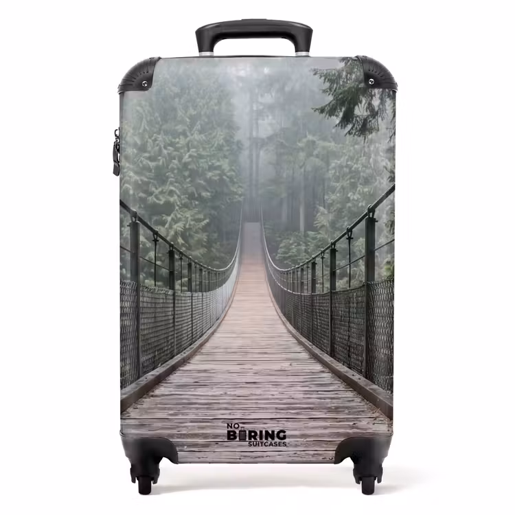 Koffer - Brug - Bos - Mist - Natuur - Brug - Bos - Mist - Natuur NBS - Handbagage koffer - Volwassenen Unisex middel