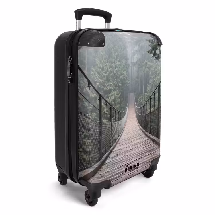Koffer - Brug - Bos - Mist - Natuur - Brug - Bos - Mist - Natuur NBS - Handbagage koffer - Volwassenen Unisex middel
