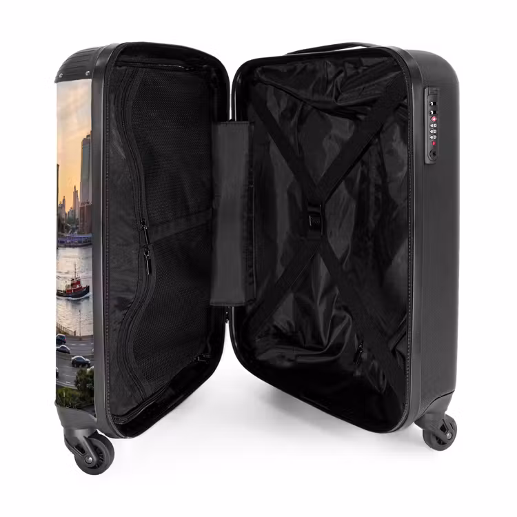 Koffer - Brug - Rivier - Stad - Zonsondergang - Architectuur - Brug - Rivier - Stad - Zonsondergang - Architectuur NBS - Handbagage koffer - Volwassenen Unisex middel