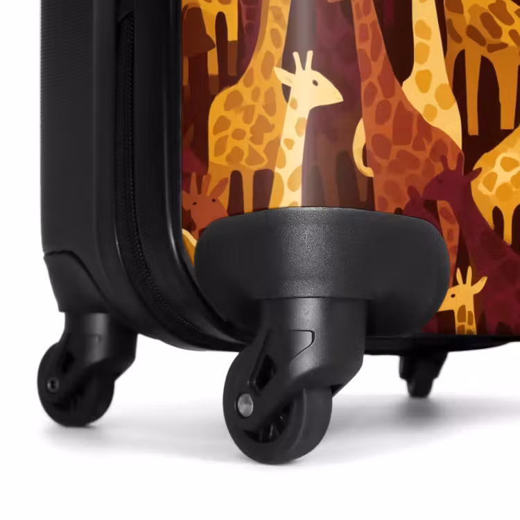 Koffer - Bruin - Giraffen - Safari - Patroon - Bruin - Giraffen - Safari - Patroon NBS - Handbagage koffer - Volwassenen Unisex middel