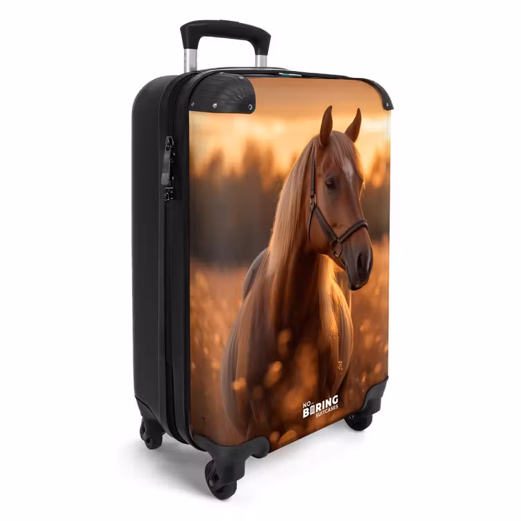 Bruin paard in weiland NBS - Handbagage koffer - Unisex middel -productfoto_3d