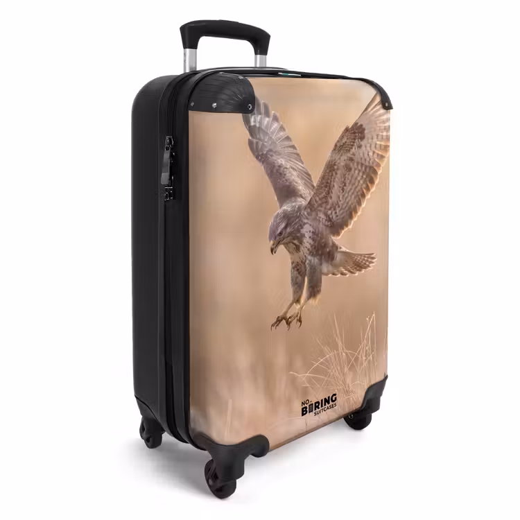 Koffer - Buizerd - Roofvogel - Natuur - Bruin - Buizerd - Roofvogel - Natuur - Bruin NBS - Handbagage koffer - Volwassenen Unisex middel