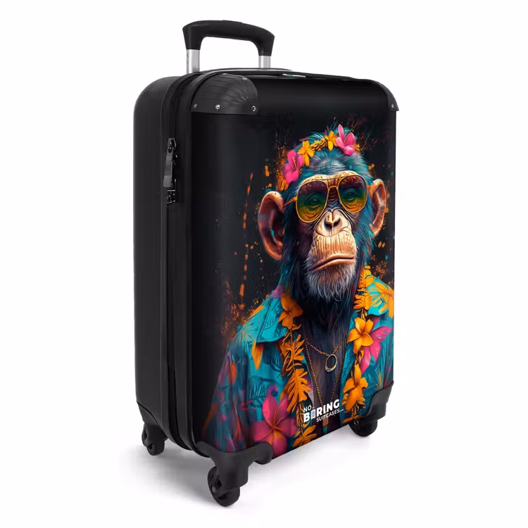 Chimpansee met Hawaii Blouse NBS - Handbagage koffer - Unisex middel -productfoto_3d