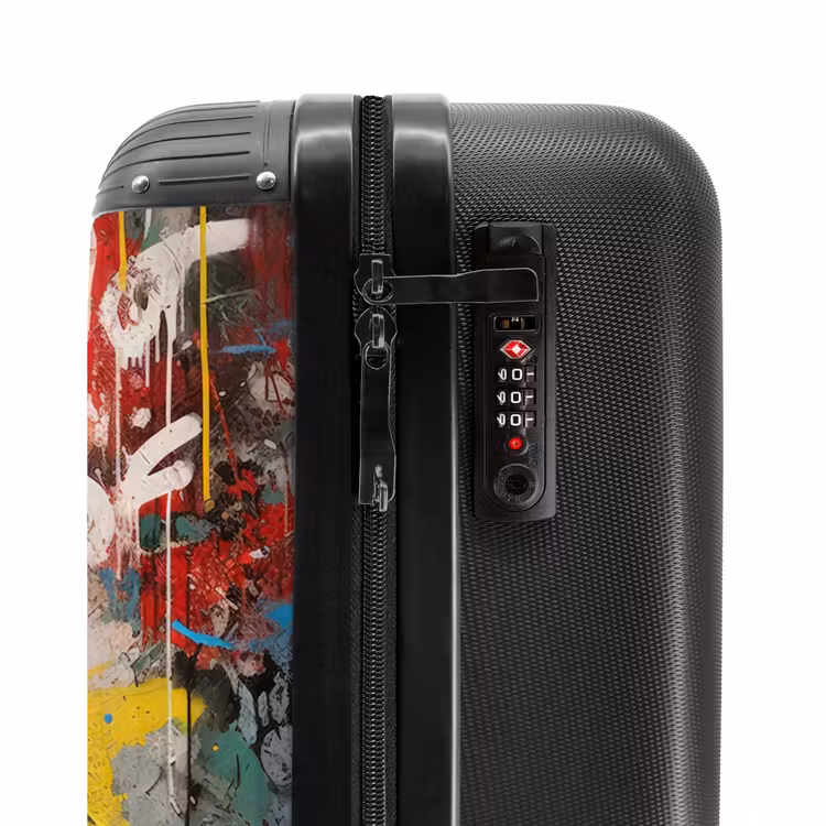 Chimpansee voor graffiti muur NBS - Handbagage koffer - Volwassenen Unisex middel -slot