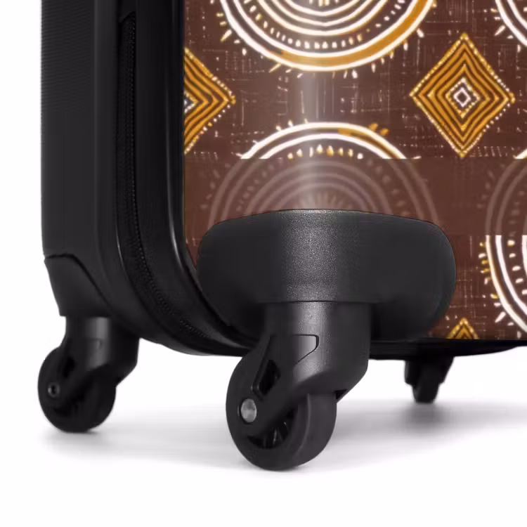 Koffer - Chocoladebruin - Etnisch - Tribaal - Cirkels - Patroon - Chocoladebruin - Etnisch - Tribaal - Cirkels - Patroon NBS - Handbagage koffer - Volwassenen Unisex middel