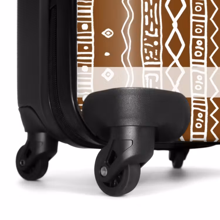 Koffer - Chocoladebruin - Etnisch - Tribaal - Patroon - Chocoladebruin - Etnisch - Tribaal - Patroon NBS - Handbagage koffer - Volwassenen Unisex middel