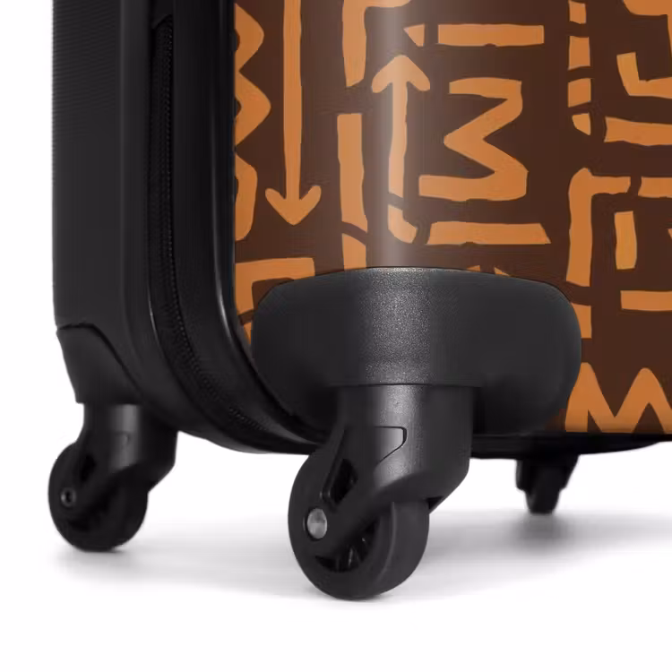 Koffer - Chocoladebruin - Etnisch - Tribaal - Symbolen - Chocoladebruin - Etnisch - Tribaal - Symbolen NBS - Handbagage koffer - Volwassenen Unisex middel