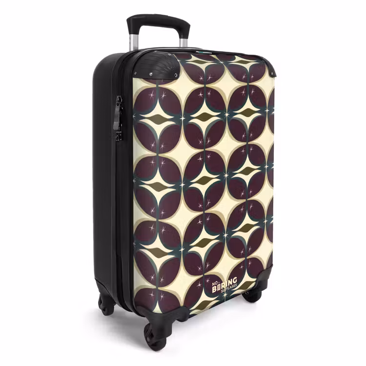 Cirkel - Retro - Kleurrijk NBS - Handbagage koffer - Volwassenen Unisex middel -productfoto_3d