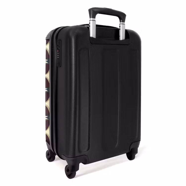 Cirkel - Retro - Kleurrijk NBS - Handbagage koffer - Volwassenen Unisex middel -achterkant