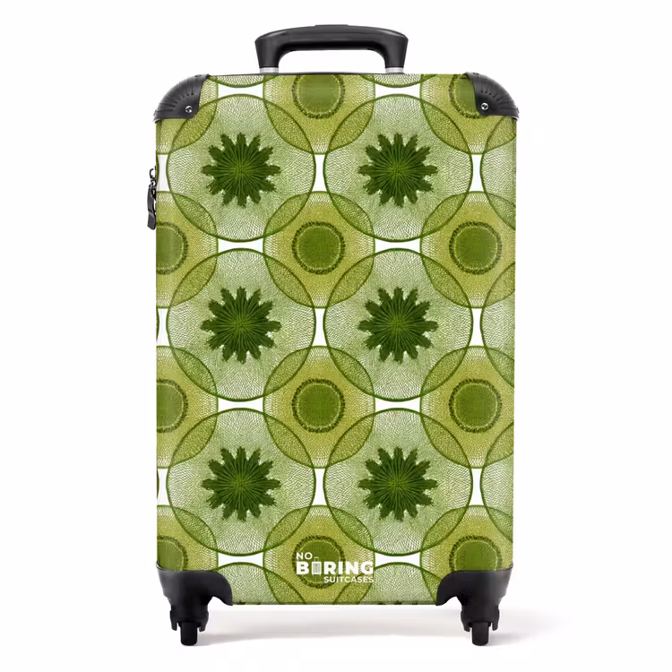 Koffer - Cirkels - Patroon - Groen - Cirkels - Patroon - Groen NBS - Handbagage koffer - Volwassenen Unisex middel