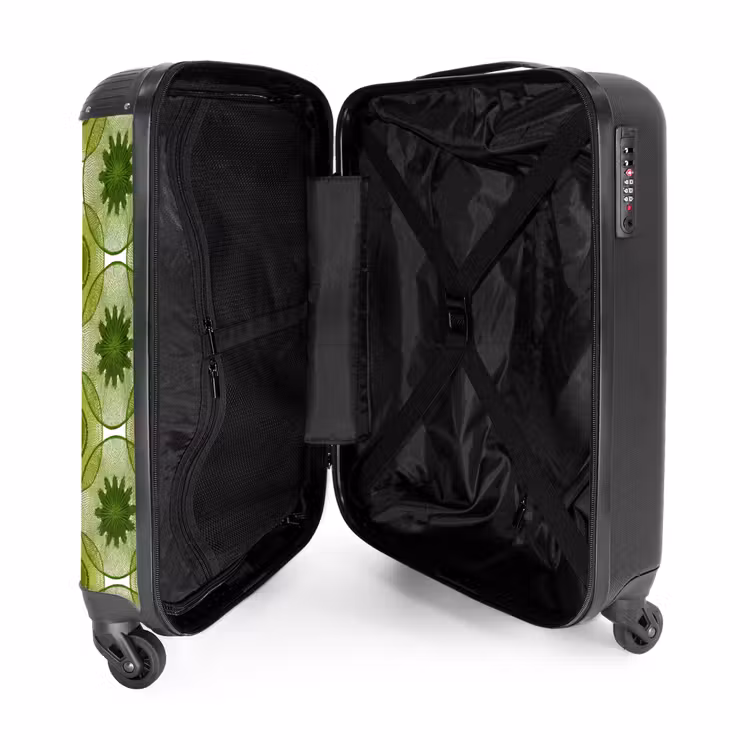 Koffer - Cirkels - Patroon - Groen - Cirkels - Patroon - Groen NBS - Handbagage koffer - Volwassenen Unisex middel