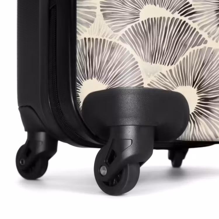 Cirkels - Patroon - Zwart NBS - Handbagage koffer - Volwassenen Unisex middel -wiel