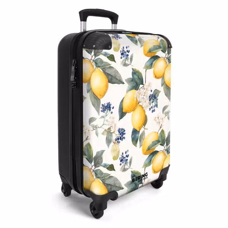 Citroen met bloesem patroon NBS - Handbagage koffer - Kinderen Unisex middel -productfoto_3d