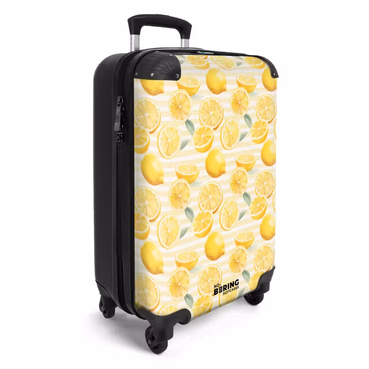 Citroen met strepen patroon geel NBS - Handbagage koffer - Kinderen Unisex middel -productfoto_3d