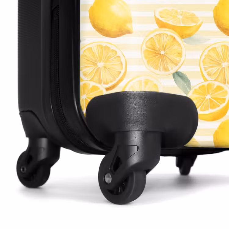 Citroen met strepen patroon geel NBS - Handbagage koffer - Kinderen Unisex middel -wiel