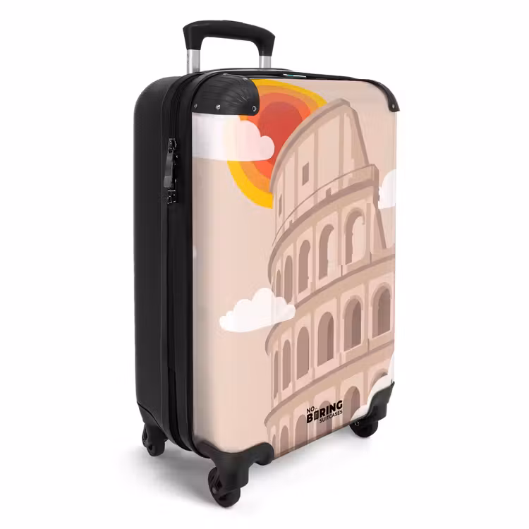 Koffer - Colosseum - Zonsopgang - Rome - Architectuur - Beige - Colosseum - Zonsopgang - Rome - Architectuur - Beige NBS - Handbagage koffer - Volwassenen Unisex middel