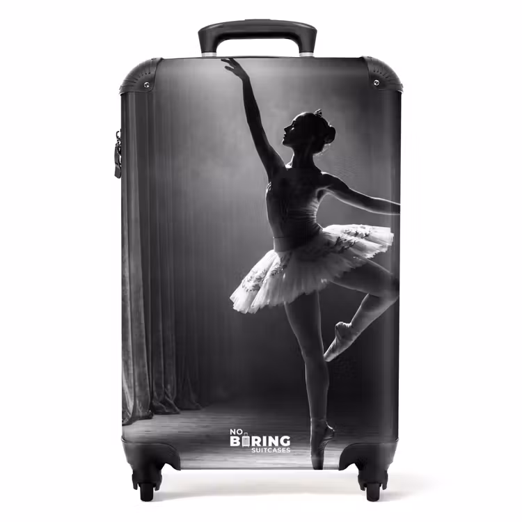 Koffer - Danser - Podium - Zwart-wit - Kunst - Klassiek - Danser - Podium - Zwart-wit - Kunst - Klassiek NBS - Handbagage koffer - Volwassenen Unisex middel