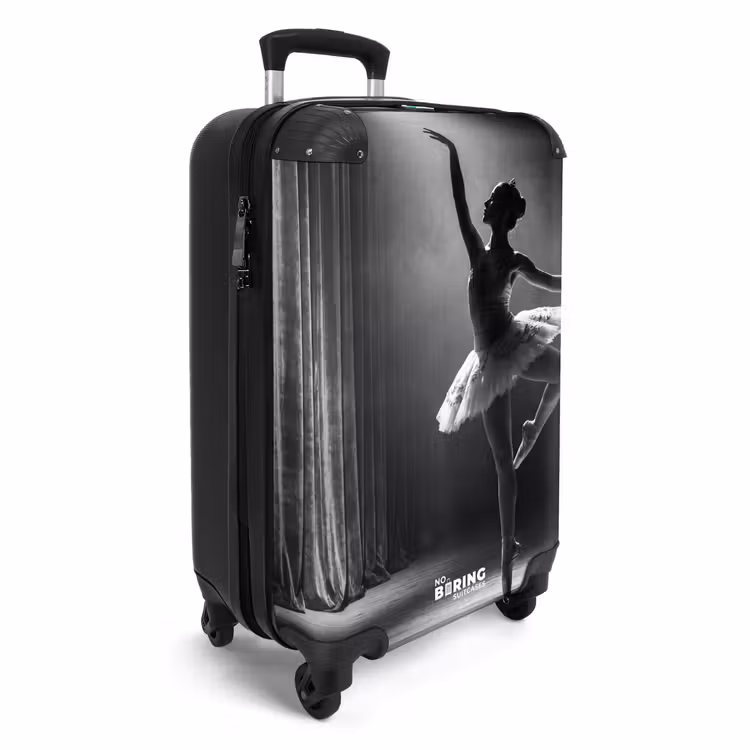 Koffer - Danser - Podium - Zwart-wit - Kunst - Klassiek - Danser - Podium - Zwart-wit - Kunst - Klassiek NBS - Handbagage koffer - Volwassenen Unisex middel