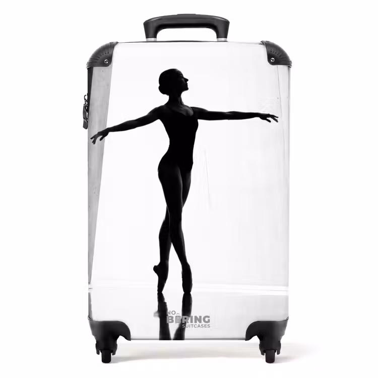 Koffer - Danser - Silhouette - Kunst - Modern - Zwart-wit - Danser - Silhouette - Kunst - Modern - Zwart-wit NBS - Handbagage koffer - Volwassenen Unisex middel