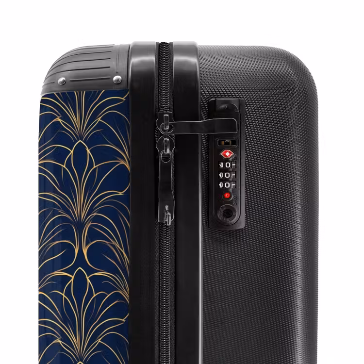 Deco - Waaier - Blauw NBS - Handbagage koffer - Volwassenen Unisex middel -slot