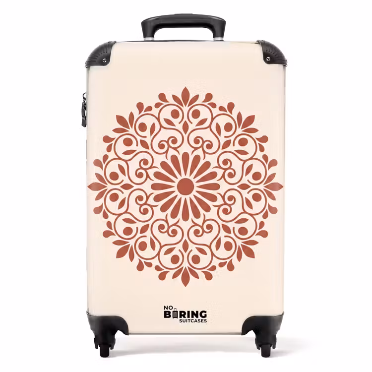 Koffer - Decoratie - Cirkel - Symmetrisch - Modern - Roodbruin - Decoratie - Cirkel - Symmetrisch - Modern - Roodbruin NBS - Handbagage koffer - Volwassenen Unisex middel