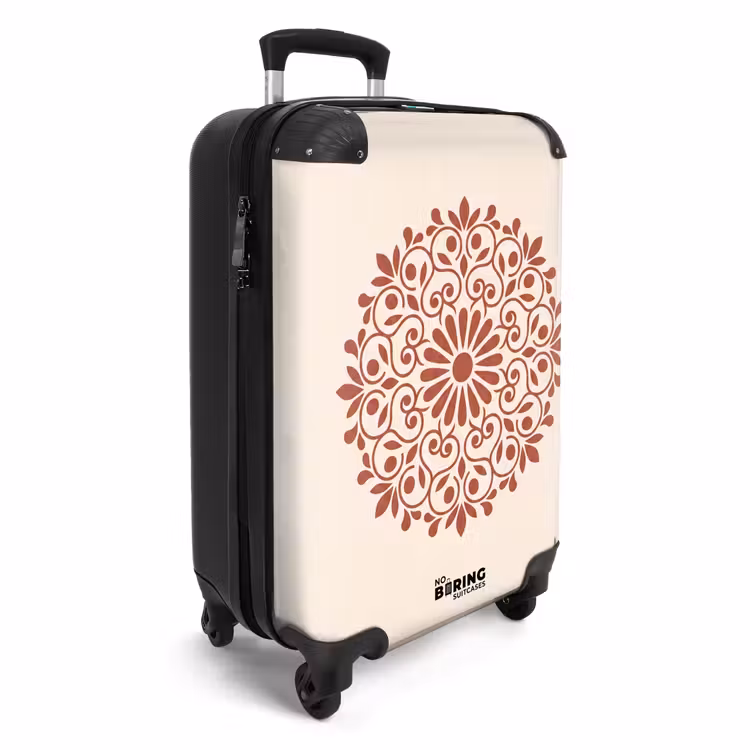 Koffer - Decoratie - Cirkel - Symmetrisch - Modern - Roodbruin - Decoratie - Cirkel - Symmetrisch - Modern - Roodbruin NBS - Handbagage koffer - Volwassenen Unisex middel