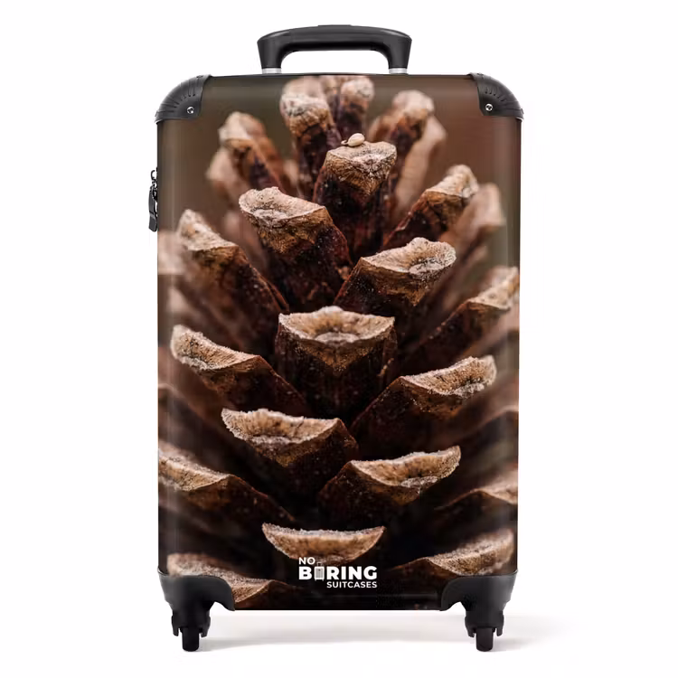Koffer - Dennenappel - Bos - Herfst - Bruin - Sfeervol - Dennenappel - Bos - Herfst - Bruin - Sfeervol NBS - Handbagage koffer - Volwassenen Unisex middel