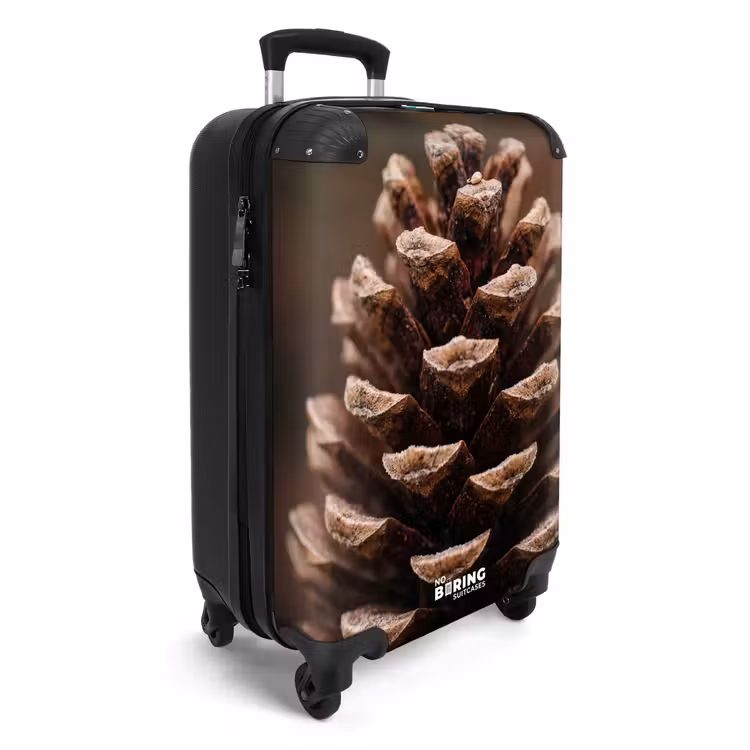 Koffer - Dennenappel - Bos - Herfst - Bruin - Sfeervol - Dennenappel - Bos - Herfst - Bruin - Sfeervol NBS - Handbagage koffer - Volwassenen Unisex middel