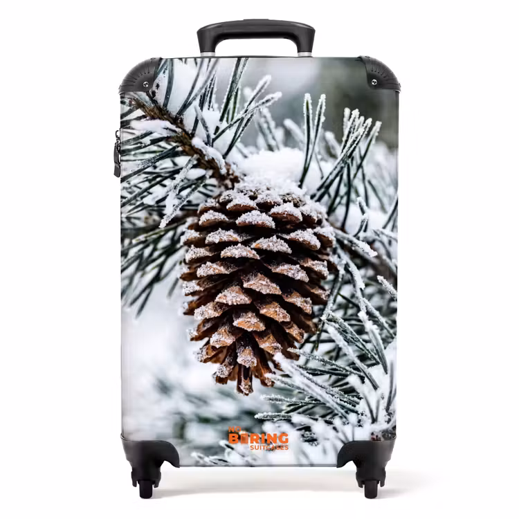 Koffer - Dennenappel - Tak - Sneeuw - Winter - Sfeervol - Dennenappel - Tak - Sneeuw - Winter - Sfeervol NBS - Handbagage koffer - Volwassenen Unisex middel