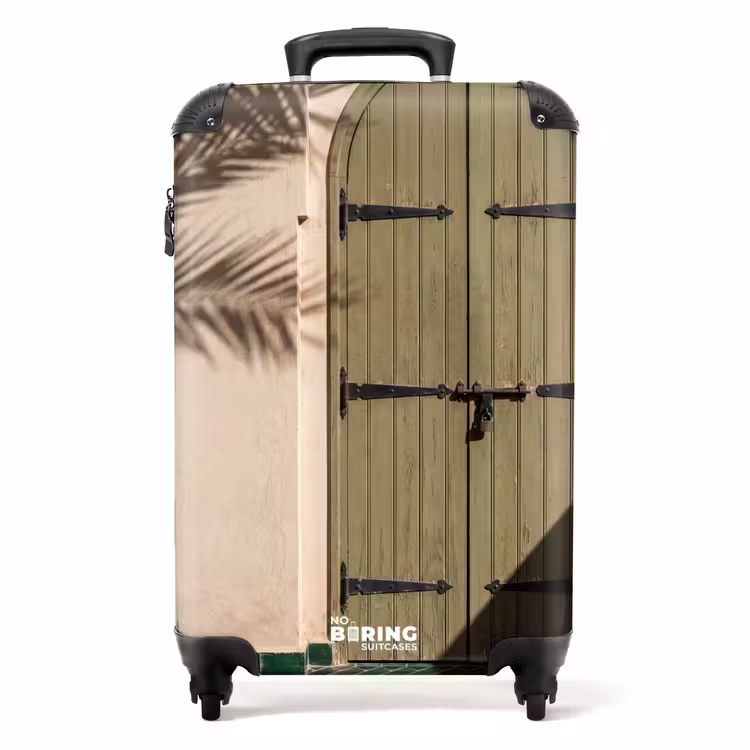 Koffer - Deur - Hout - Architectuur - Groen - Rustiek - Deur - Hout - Architectuur - Groen - Rustiek NBS - Handbagage koffer - Volwassenen Unisex middel