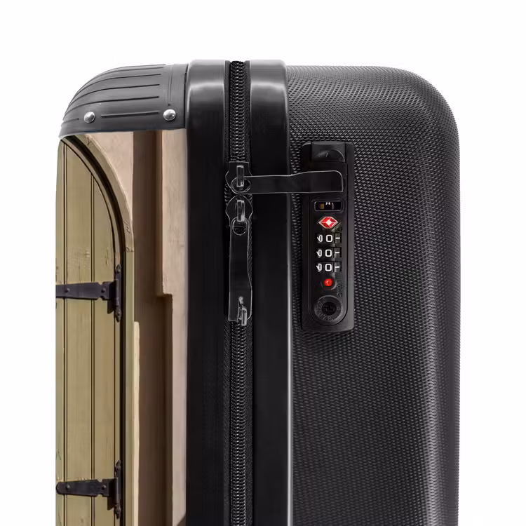 Koffer - Deur - Hout - Architectuur - Groen - Rustiek - Deur - Hout - Architectuur - Groen - Rustiek NBS - Handbagage koffer - Volwassenen Unisex middel