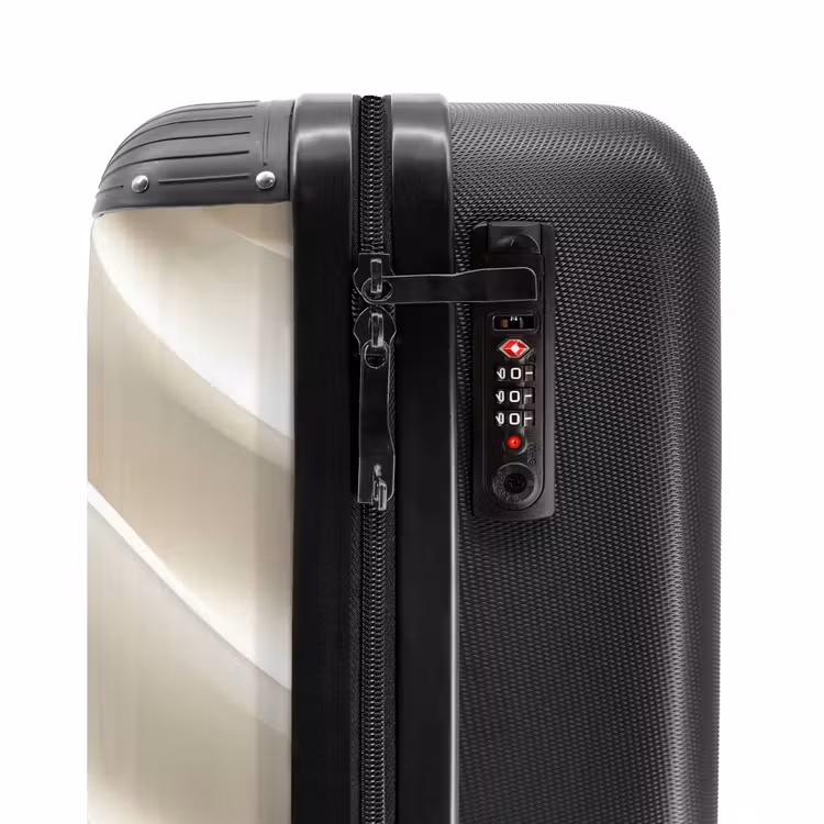 Diagonaal - Golven - Crème NBS - Handbagage koffer - Volwassenen Unisex middel -slot
