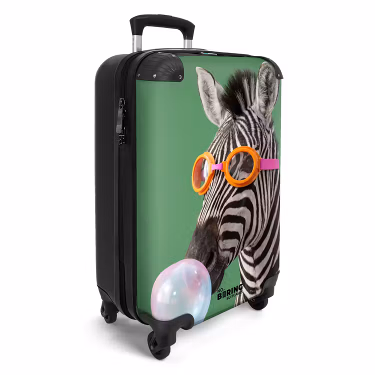 Koffer - Dier - Bril - Bel - Modern - Groen - Dier - Bril - Bel - Modern - Groen NBS - Handbagage koffer - Volwassenen Unisex middel