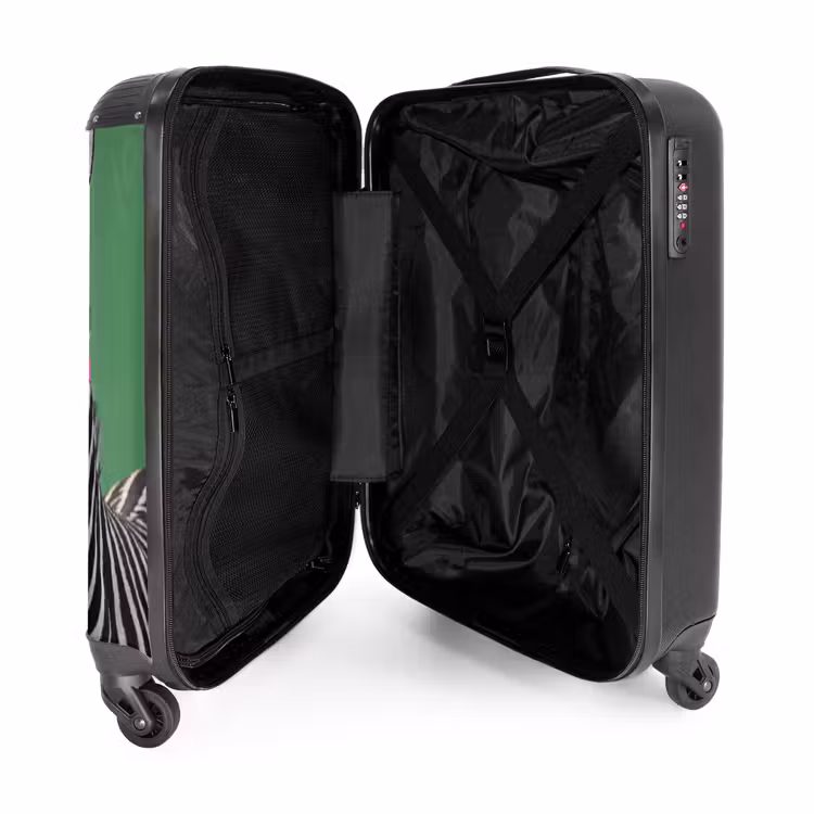Koffer - Dier - Bril - Bel - Modern - Groen - Dier - Bril - Bel - Modern - Groen NBS - Handbagage koffer - Volwassenen Unisex middel