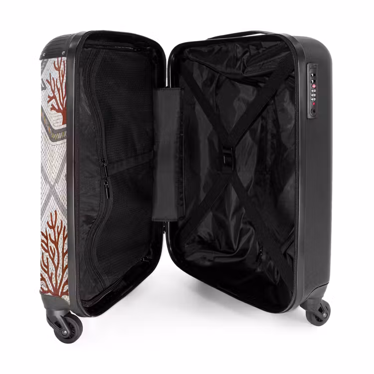 Koffer - Dier - Mozaïek - Zee - Klassiek - Bruin - Dier - Mozaïek - Zee - Klassiek - Bruin NBS - Handbagage koffer - Volwassenen Unisex middel