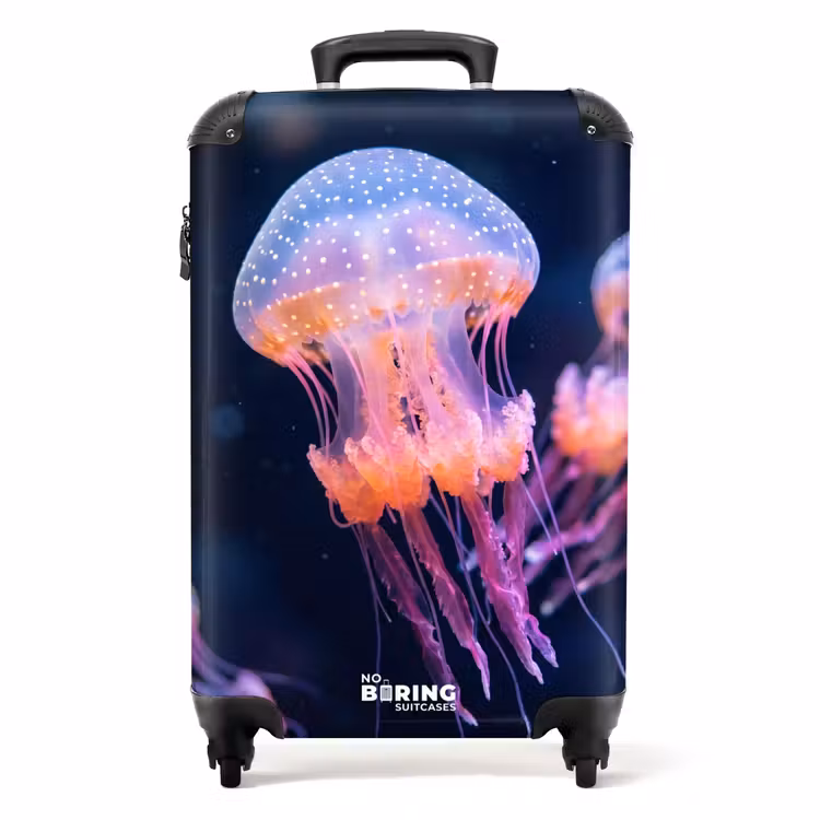 Koffer - Dier - Onderwater - Natuur - Roze - Mysterieus - Dier - Onderwater - Natuur - Roze - Mysterieus NBS - Handbagage koffer - Volwassenen Unisex middel