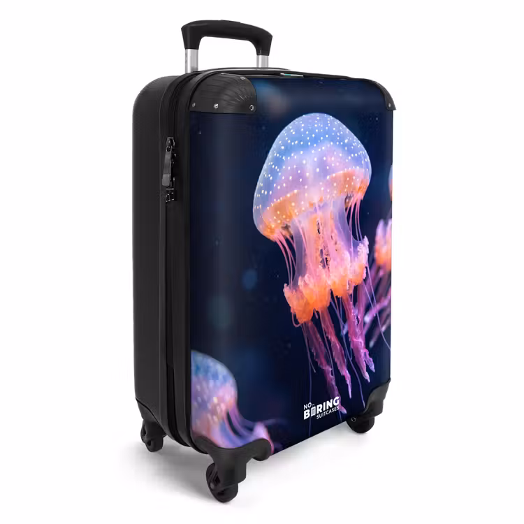 Koffer - Dier - Onderwater - Natuur - Roze - Mysterieus - Dier - Onderwater - Natuur - Roze - Mysterieus NBS - Handbagage koffer - Volwassenen Unisex middel