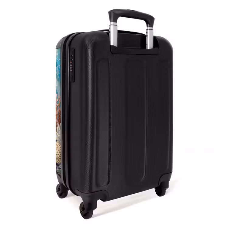 Koffer - Dieren - Mozaïek - Oceaan - Koraal - Blauw - Dieren - Mozaïek - Oceaan - Koraal - Blauw NBS - Handbagage koffer - Volwassenen Unisex middel