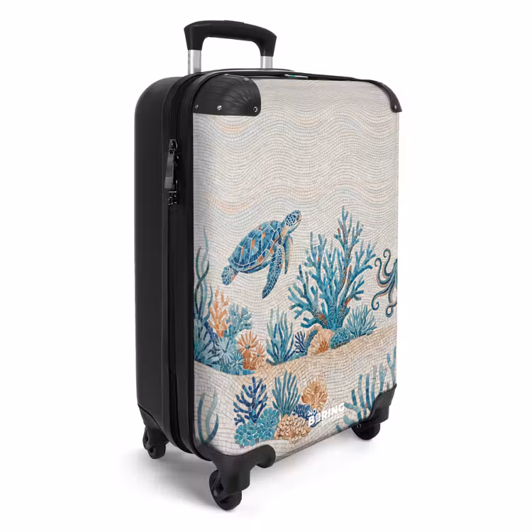 Koffer - Dieren - Onderwater - Natuur - Mozaïek - Blauw - Dieren - Onderwater - Natuur - Mozaïek - Blauw NBS - Handbagage koffer - Volwassenen Unisex middel